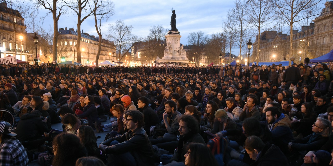 Nuit Debout в Париже, апрель 2016